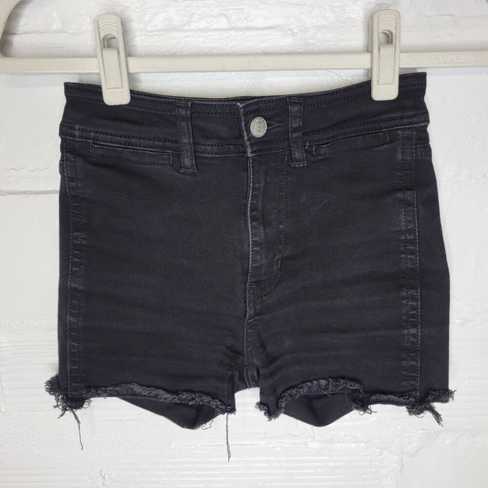 Free People Women's Size 24 Jean Shorts Black Cut Off